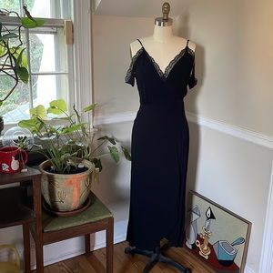 Reformation off the shoulder wrap dress, viscose/rayon, small